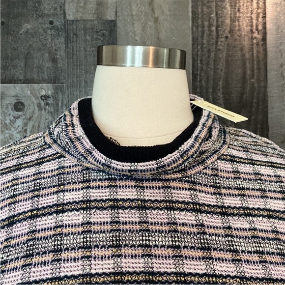 NWT! Max Studio knit pastel plaid mock sweater medium Softgirl gorpcore feminine - Picture 3 of 13